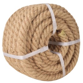 Natural Hemp Rope 1 Inch 100 ft Twisted Manila Rope Heavy Duty Thick Jute Rope for Swing Bed, Railing, Crafts, Docks, Tug of War, Decorating, Nautical, Landscaping, Hammock(24mm,30m)