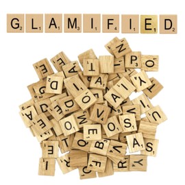 Glamified Pack of 10 - Y Scrabble Tiles - Same Letters Bags -WOODEN SCRABBLE TILES BLACK LETTERS NUMBERS FOR CRAFTS WOOD ALPHABETS (Letter Y, Pack of 10 Tiles)