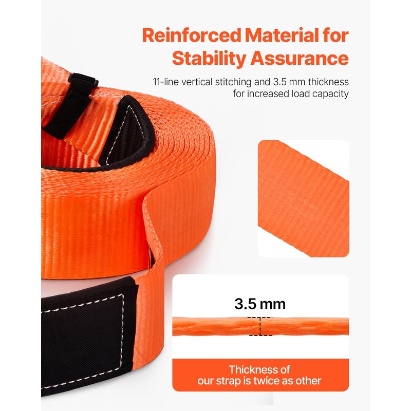 VEVOR Heavy Duty Tow Strap Recovery Kit 3 in x