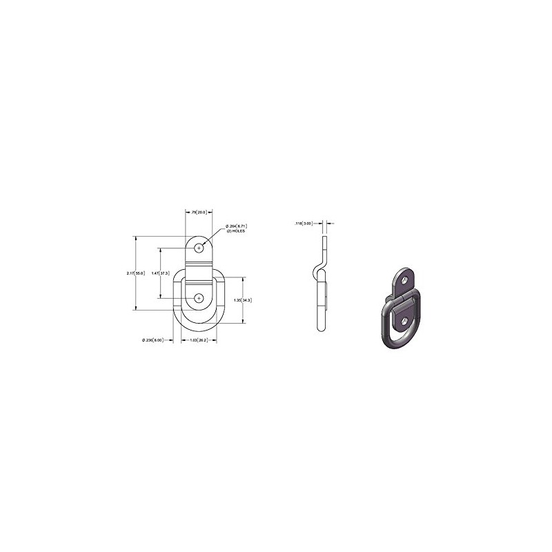 Utility D-ring Tiedown - 3,500 lb. Capacity Steel Tie Down