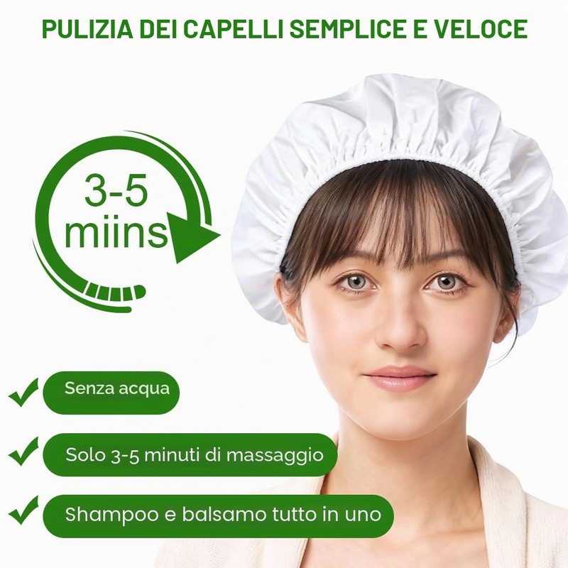 Shampoo senza risciacquo, 3 pezzi, lavaggio dei capelli senza acqua,