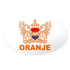 CafePress Netherlands World Cup Soccer Oval Car Bumper Sticker