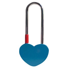 Love Lock Heart Padlock, Single Heart Wish Lock for Lovers Wedding, Anniversary, Travel, Valentines Day Padlocks Hardware (No Key) (Blue)
