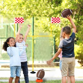 Nbguigdstr 6 Pack 8.3" Inflatable Footballs with Pump and Kicking Tee,Rubber Footballs for Kids,Junior Footballs,Soft Kids Football,Playground Balls,Small Toddler and Mini Footballs for Kids