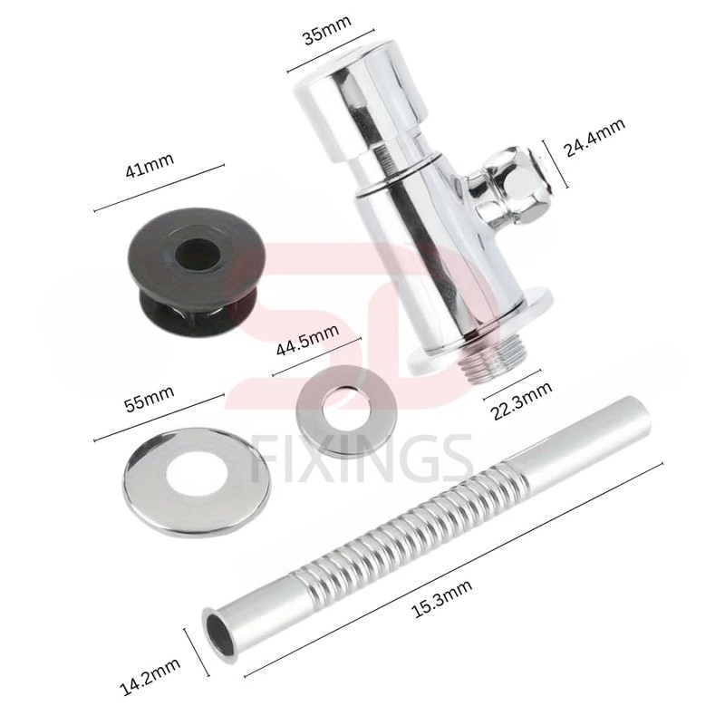 Knee Valve Tap with 153mm Lever Chrome Plated Knee Valve