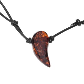 Necklace with pendant - Alex - amber - amber, amber, Amber
