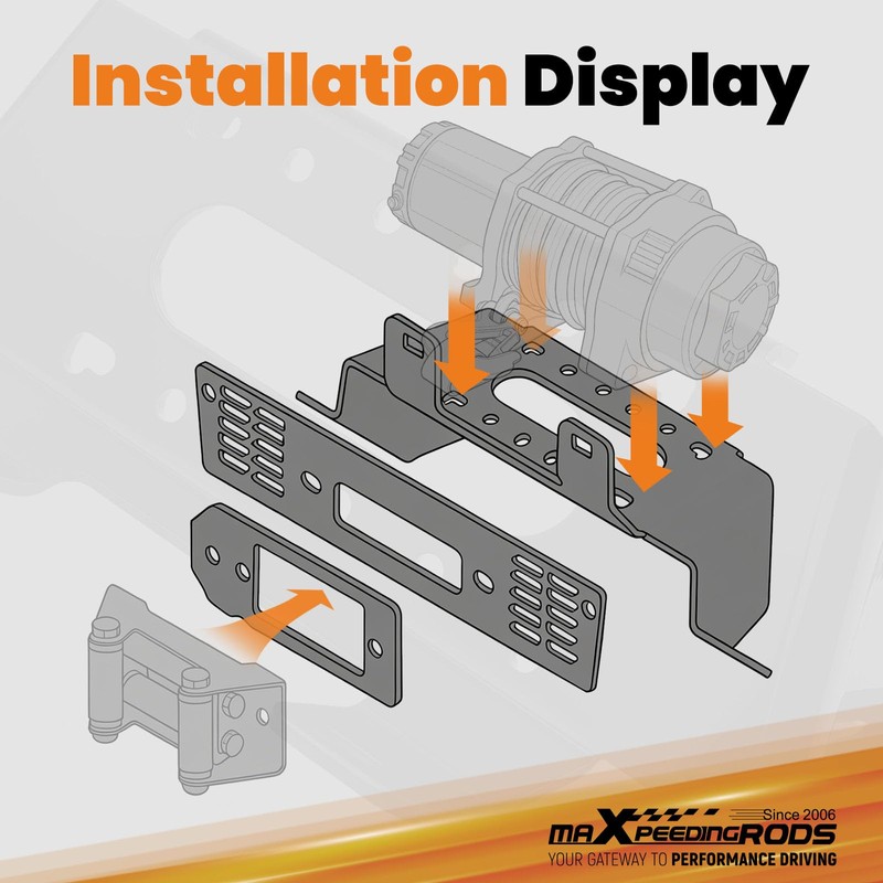 maXpeedingrods Winch Mount Bracket Plate for Polaris