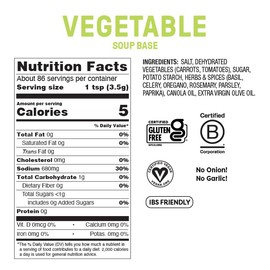 Fody Foods Vegetable Soup Base & Seasoning, 10.6 Oz, Ready to Use, Garlic and Onion Free, Low FODMAP Certified, Gut & IBS Friendly, Vegan, Non-GMO, Gluten Free
