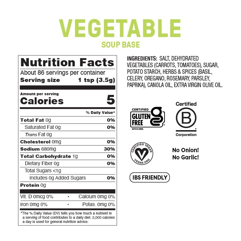 Fody Foods Vegetable Soup Base & Seasoning, 10.6 Oz, Ready