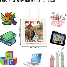 WCGXKO Yellowstone National Park Tote Bag Retro American Bison Gift for Bison & Buffalo Lovers (Yellowstone Tote)