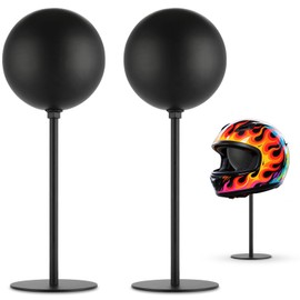 zackal Helmet Stand, Metal, 2 Pack, Heavy Duty Helmet Holder for Motorcycle, Tactical, Sports, Hat Display Rack for Baseball, Cowboy, Wigs