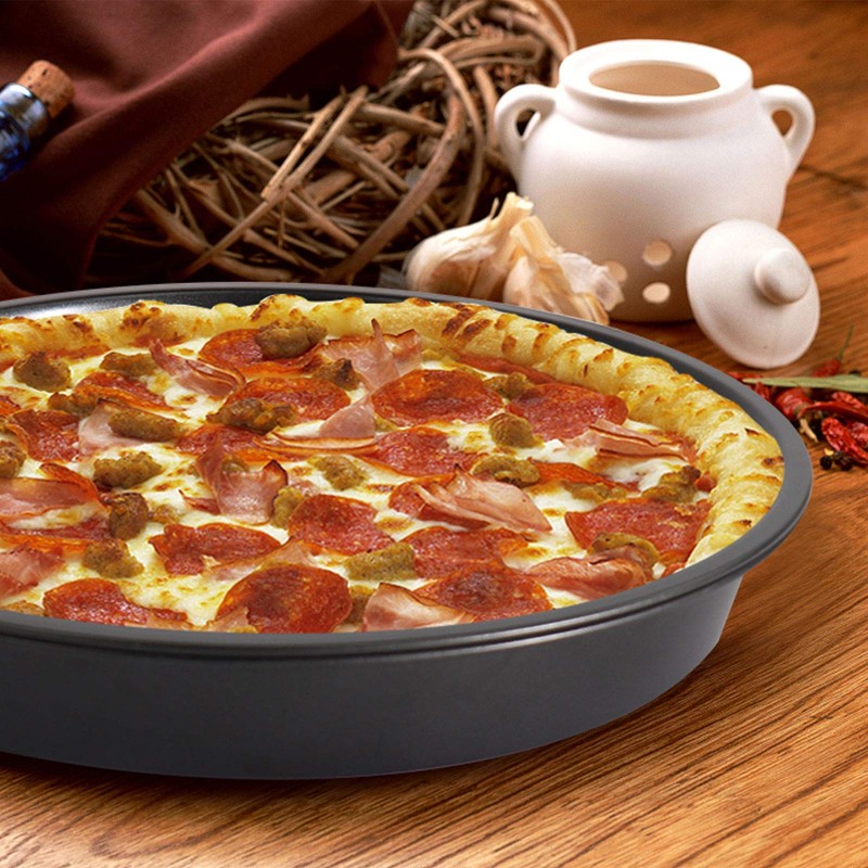 Kslong iolmz 2 Kitchen Metal Pizza Plates Round Baking Model