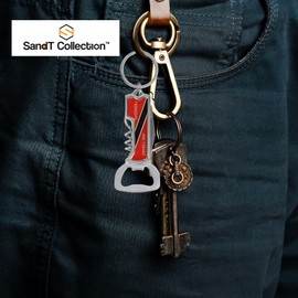 Multifunctional Bottle Opener Keychain Corkscrew Keychains - Carribean Countries - Set of 3 (Trinidad and Tobago)