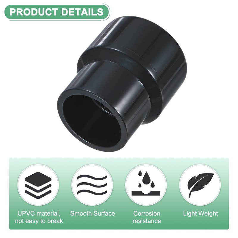 M METERXITY 4-Pack UPVC Reducer Pipe Fitting, DN40x32 Reducing Coupling