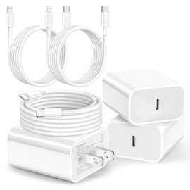 Phone Charger Fast Charging, [MFi Certified] 20W USB C Wall Charger with 3Pack 6FT USB C to Lightning Cable, Fast Phone Charging Cable Compatible with Phone 14/13/12/12 Pro Max/11/Xs Max/XR-White