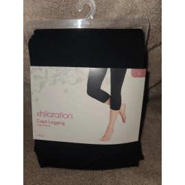 Xhilaration Women's Cotton Capri Leggings Black (Large)