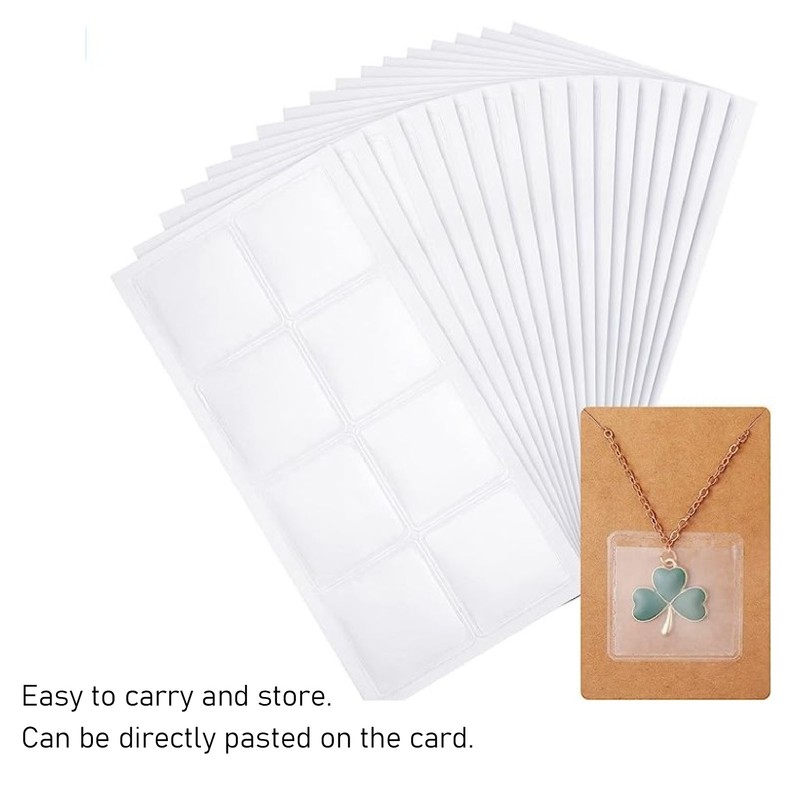 360Pcs Necklace Chain Adhesive Pouch Jewelry Display Bag Transparent PVC