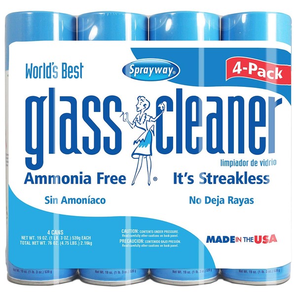 Sprayway 1973 Glass Cleaner - Pack of 6 Cans, 19 oz each