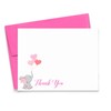 Pink Elephant Baby Shower Thank You Cards with Envelopes (FLAT