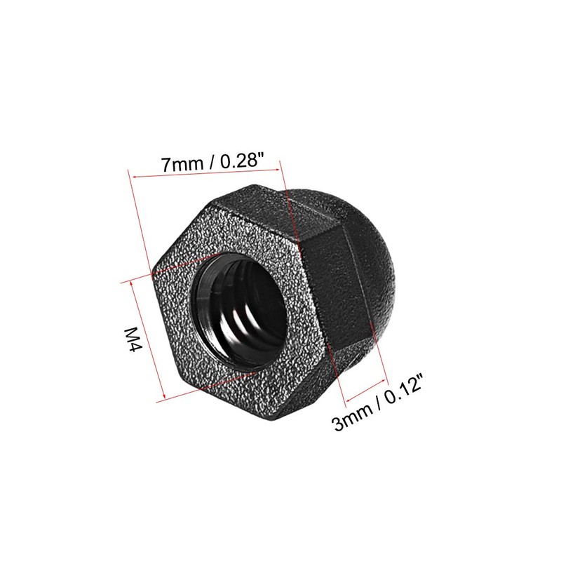 uxcell Acorn Hex Cap Nuts - 10Pcs M4 Dome Nuts