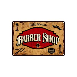 Daily Specials Barber Shop Shave & Haircut Saloon Vintage Retro Metal Wall Decor Art Shop Man Cave Bar Garage Aluminum Sign (18"x24")