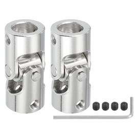 PATIKIL Rotatable Universal Steering Shaft 10mm to 10mm Inner Dia, 2 Pcs U Joint Shaft Coupling U Joints Coupler Connector Accessories with M4 Screws for Motor Model Robots