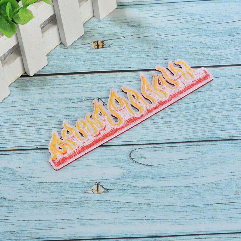 Wixine 5Pcs Embroidery Flames Fire Sew On Iron On Patch