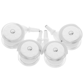 SEWACC 4pcs Universal Strollers Replacement Wheels, Baby Walker Parts, Plastic Rubber, White, 3.54 x 2.36 x 1.65 Inch, Easy to Install