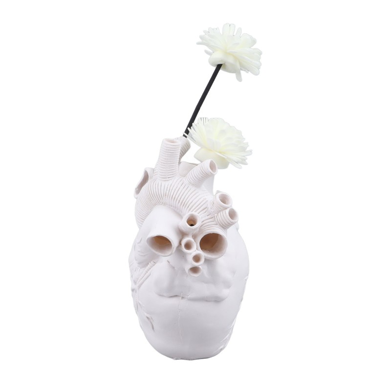 Creative Anatomical Heart Vases Resin Sculpture Heart Shaped Art Flower