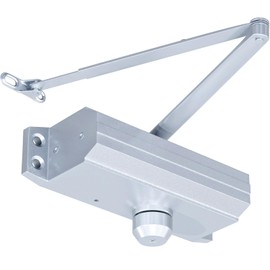 POWAWINI Automatic Door Closer, Adjustable Self Closing, Backcheck Function, ADA Compliant, UL 3 Hour Fire Rated, Grade 1 Heavy Duty, 2 Million Cycles, Residential & Commercial Use, Silver Aluminum