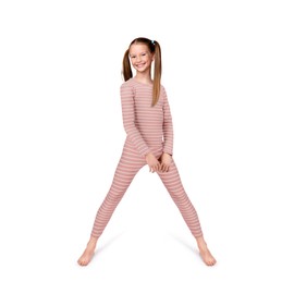 Rocky Thermal Underwear Kids Girls Thermal Underwear Set Long Johns kid Thermals Kid Base Layer kids thermals top bottom set, Pink Striped, Large, Standard-185 GSM, THERMALS SET