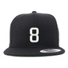 Trendy Apparel Shop Number 8 Embroidered Snapback Flatbill Baseball Cap