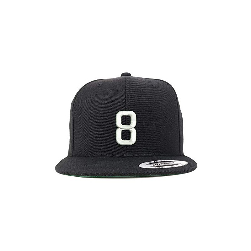 Trendy Apparel Shop Number 8 Embroidered Snapback Flatbill Baseball Cap