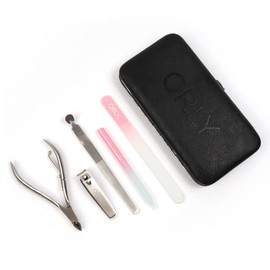 ORLY Magnetic Manicure Kit for manicures and pedicures | Nail tools travel kit with TWO glass nail files, cuticle pusher, nippers, and nail clippers for nail care on-the-go