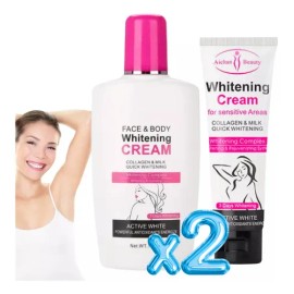 Set Crema Blanqueadora Axilas/ Crema Cara Cuerpo Aichun 2 unidades