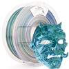 Silk S-Series PLA 3D Printer Filament, Shiny Multicolor Rainbow PLA