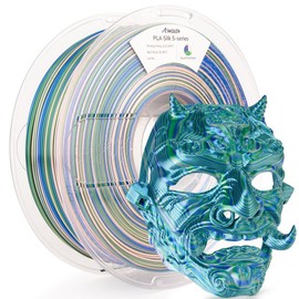 Silk S-Series PLA 3D Printer Filament, Shiny Multicolor Rainbow PLA Filament, 1.75mm:_Blue Pink Green