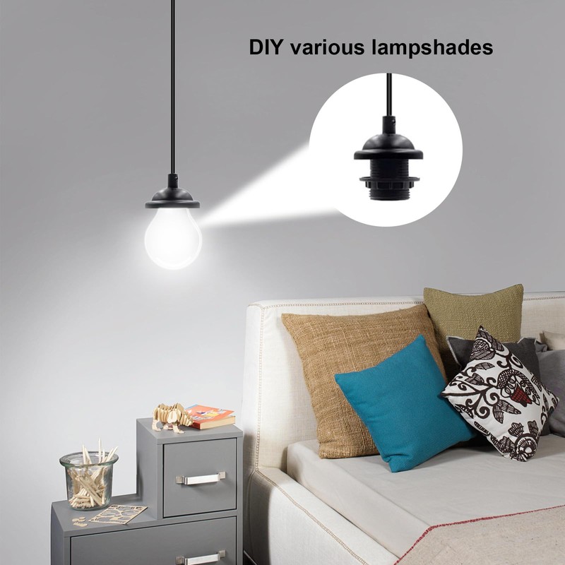 Nizirioo Pack of 4 Lamp Suspension E27, Lamp Socket E27