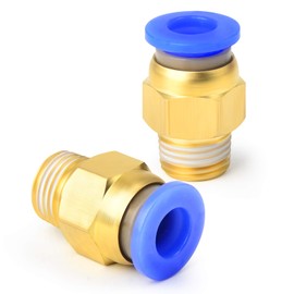 TAILONZ PNEUMATIC Male Straight 6mm Tube OD x 1/8 BSP Push to Connect Fittings PC6-01 (Pack of 2)