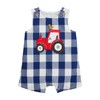Mud Pie Baby Boy Tractor Check Jon Jon; 6-9 Months