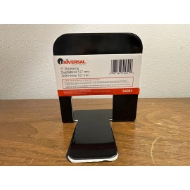 Universal 54051 Heavy Gauge Steel Standard Economy Bookends - Black (1 Pair) New