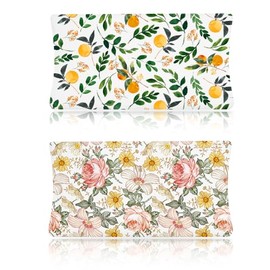 Petyoung Baby-Wickelunterlage, Blumenmuster, mit Gummiband, Matratzenschoner, Wickeltischbezug, Wickelunterlage, 81 x 40 cm, 2 Stück