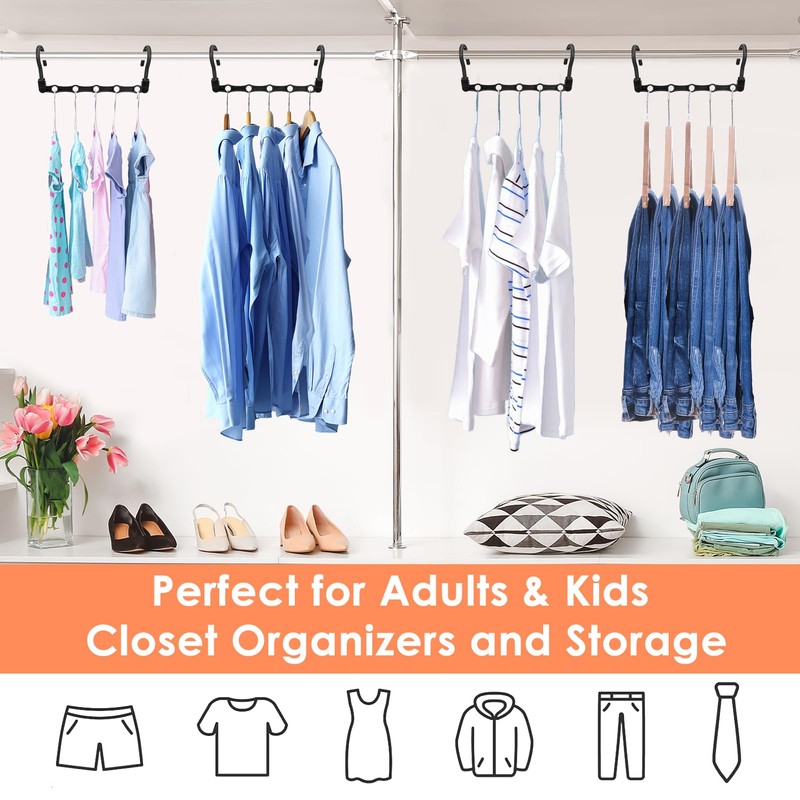 Closet Organizers and Storage, Sturdy Space Saving Hanger for Heavy