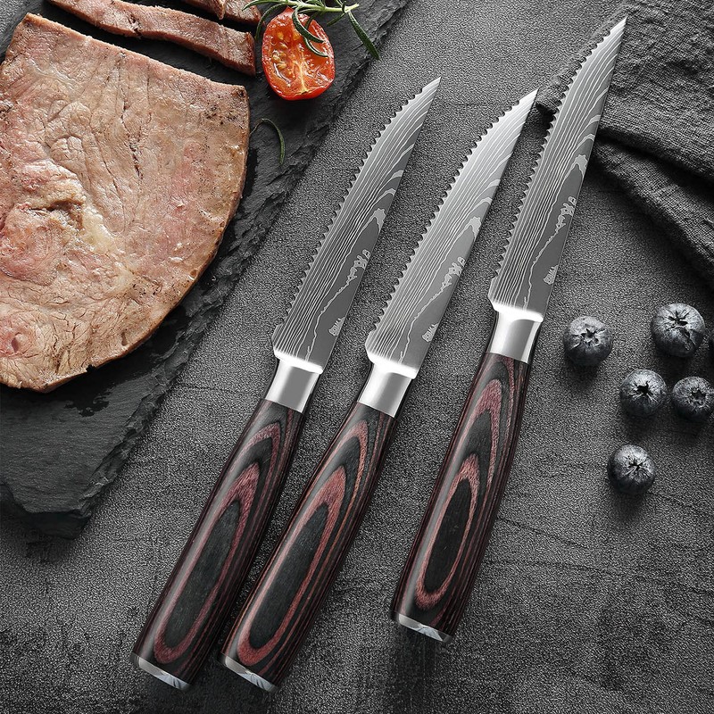 XT XITUO Serrated Steak Knife Set - 6pcs Premium 4.5