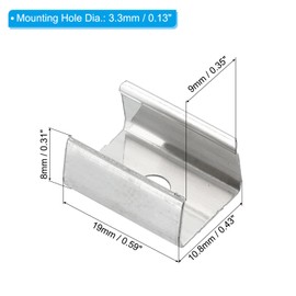 PATIKIL LED Strip Clips, 60pcs Stainless Steel Mounting Brackets Fixing Clip Clamp Support Holder with Screws for 9mm to 10mm LED Strip Lighting Cable