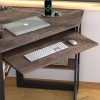 VECELO Corner Home Office Desk Table w/Charging Port Keyboard Tray