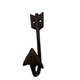 Comfy Hour Antique and Vintage Collection Cast Iron Arrow Decorative Single Key Coat Hook Clothes Rack Wall Mount for Hanging Coats, Hats, Bags