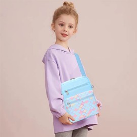 Mygreen Juego de bolso cruzado pequeño para adolescentes y niñas, pequeñas bolsas de mensajero para niños 9-10 regalos, Azul (Mermaid-blue), Mediano
