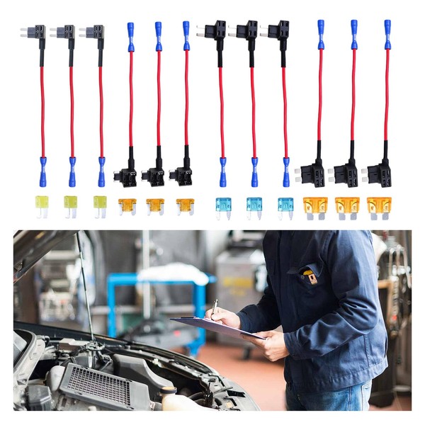 Augeny 12PCS 12V Car Add-a-Circuit Fuse Tap, 4 Types ATO/APM/APS/ATR
