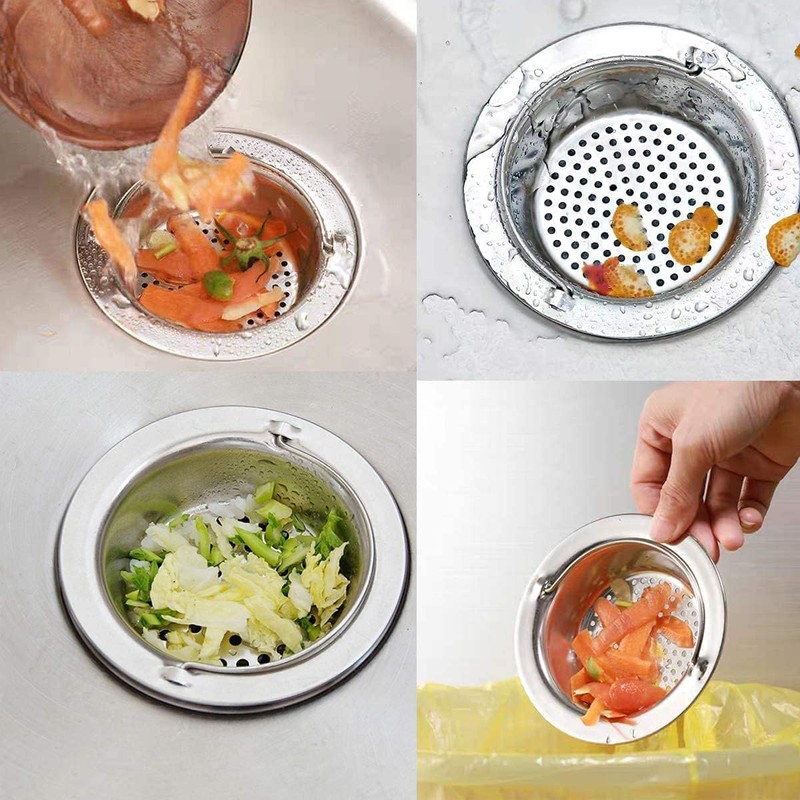 2Pcs Kitchen Sink Strainer Food Catcher, Stainless Steel Sink Garbage